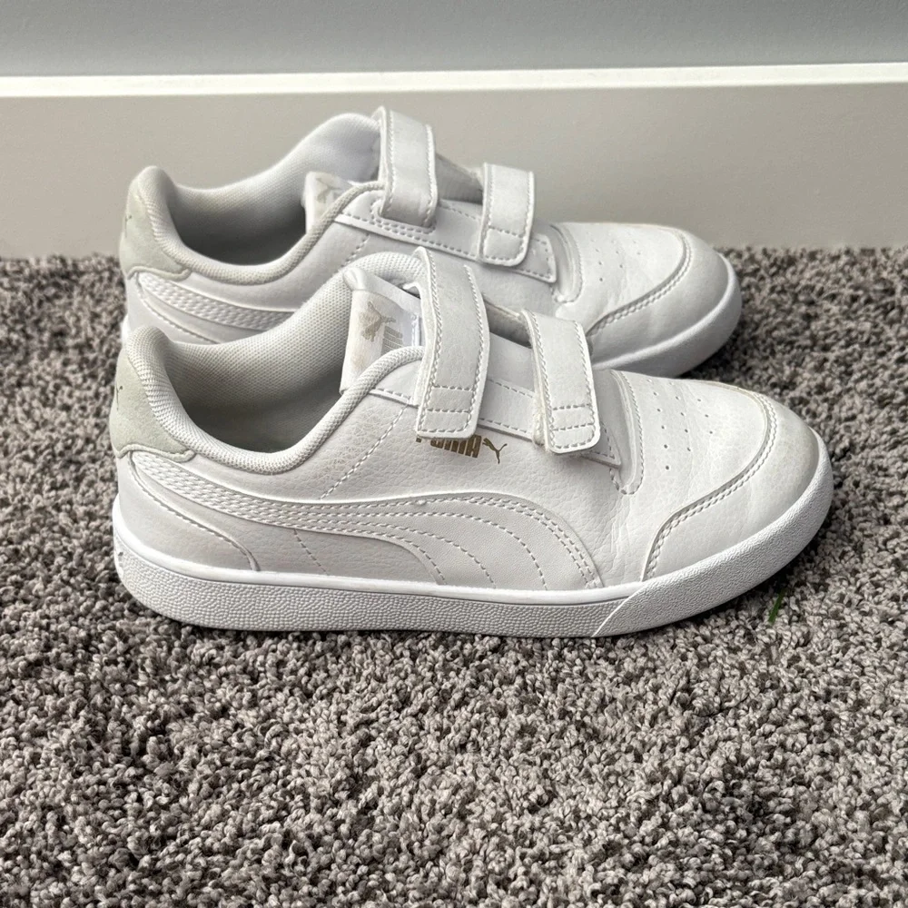 Puma Kids White Double Velcro Sneakers - Picture 2 of 4